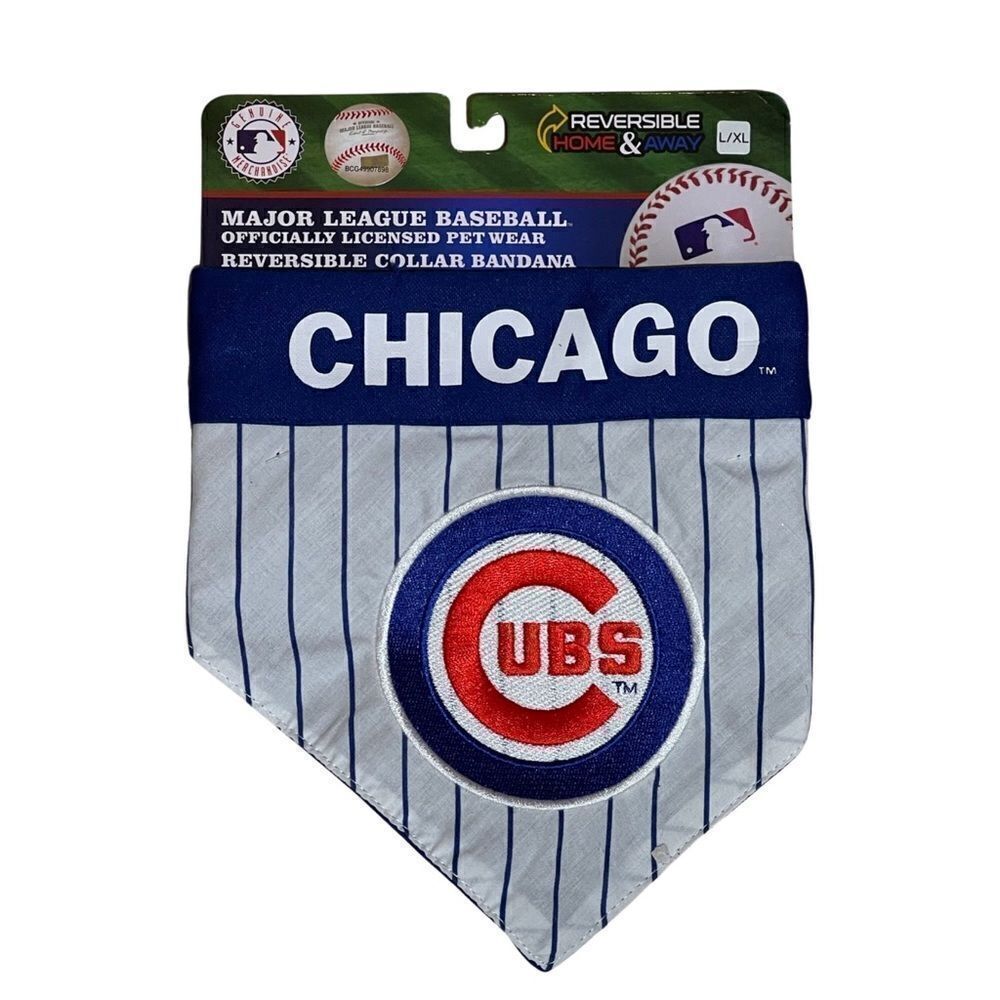 Pets First MLB Dog Collar Bandana MLB Chicago Cubs Size L/XL NWT